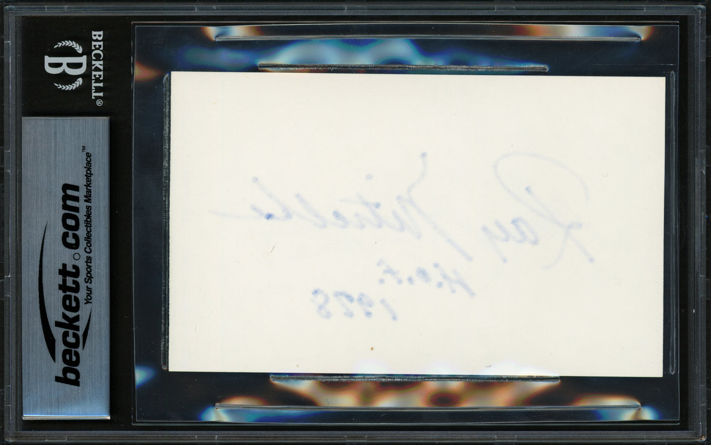 Ray Nitschke Autographed 3x5 Index Card Green Bay Packers Auto Grade Gem Mint 10 "HOF 1978" Beckett BAS #17401910