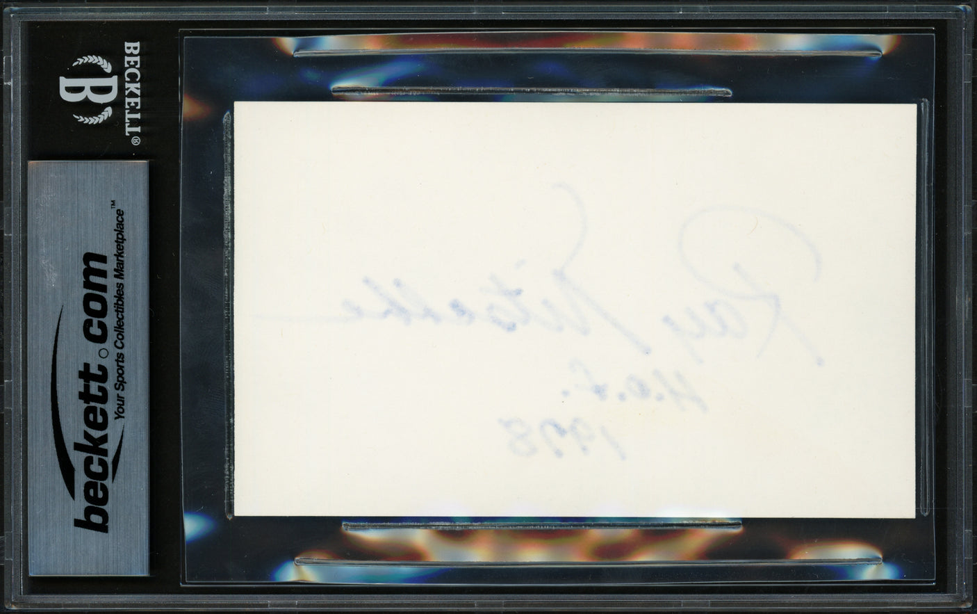 Ray Nitschke Autographed 3x5 Index Card Green Bay Packers Auto Grade Gem Mint 10 "HOF 1978" Beckett BAS #17401909