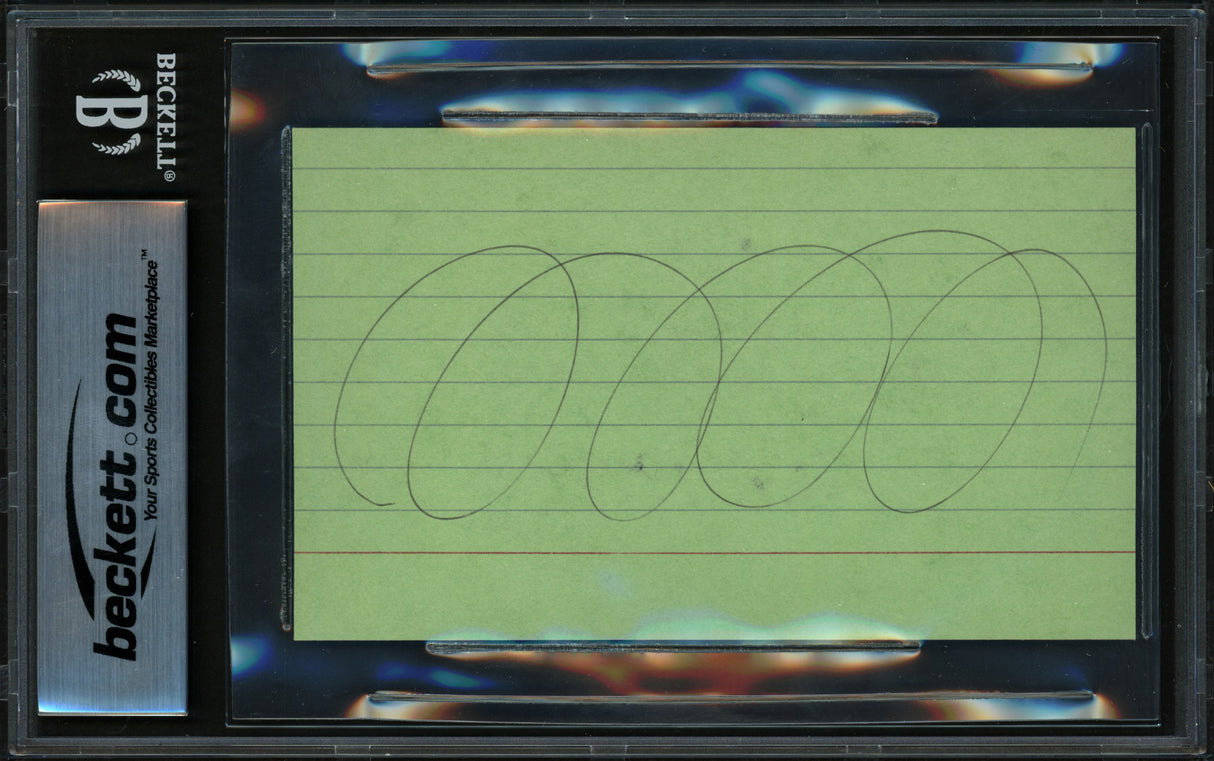 Ray Nitschke Autographed 3x5 Index Card Green Bay Packers Auto Grade Gem Mint 10 "HOF 1978" Beckett BAS #17401911