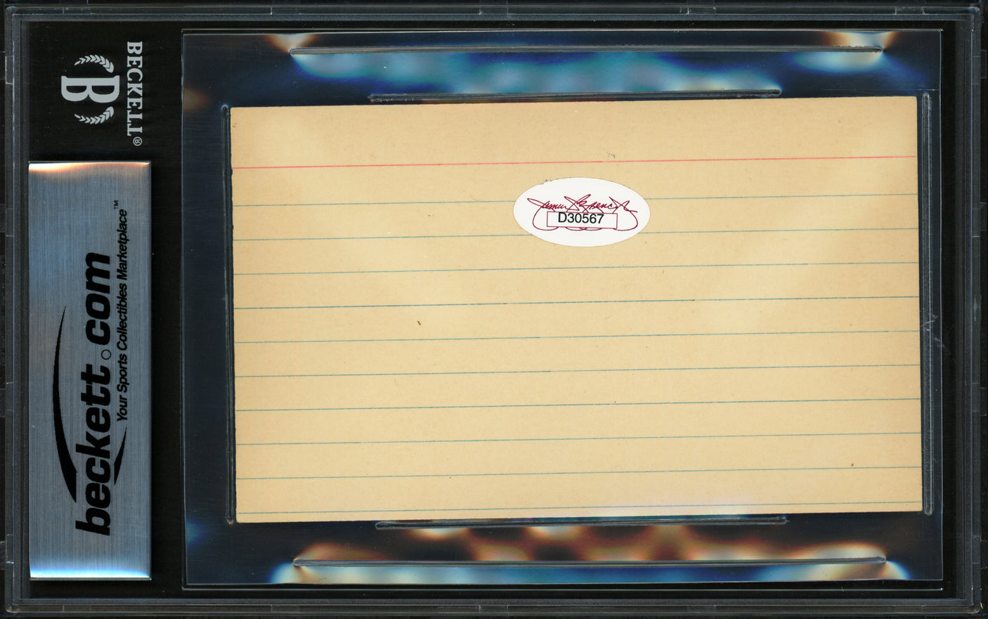 Wally Pipp Autographed 3x5 Index Card New York Yankees Auto Grade Gem Mint 10 Beckett BAS #17856668