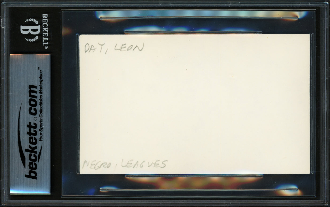 Leon Day Autographed 3x5 Index Card Negro Leagues "Best wishes" Beckett BAS #17856794