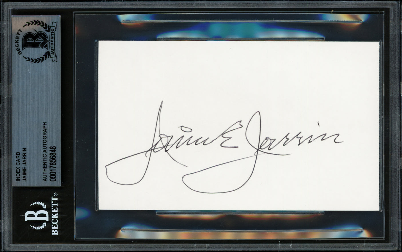 Jaime Jarrin Autographed 3x5 Index Card Los Angeles Dodgers Beckett BAS #17856848