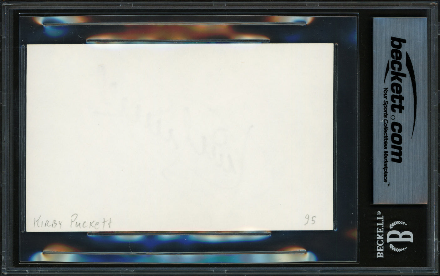 Kirby Puckett Autographed 3x5 Index Card Minnesota Twins Beckett BAS #17856911