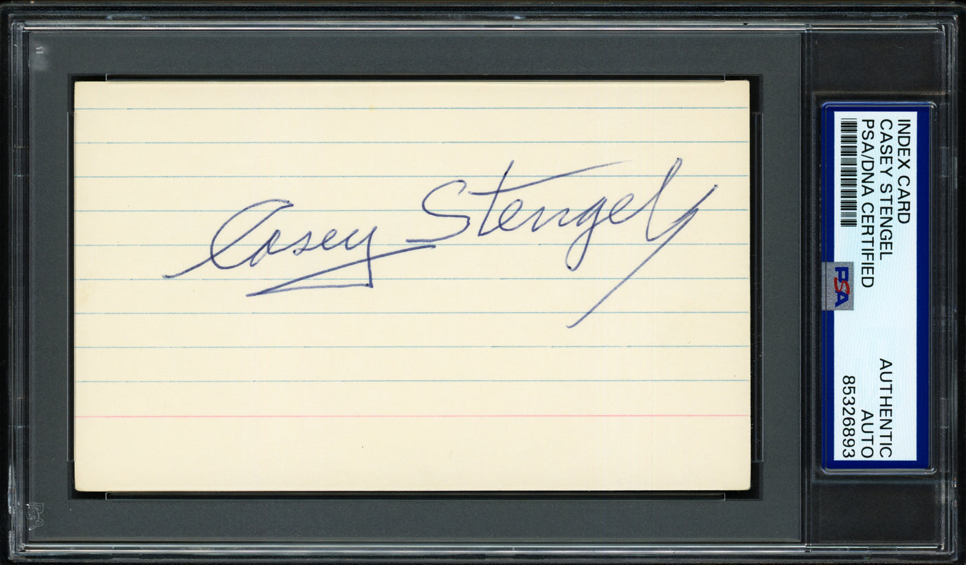 Casey Stengel Autographed 3x5 Index Card New York Yankees Mets PSA/DNA #85326893