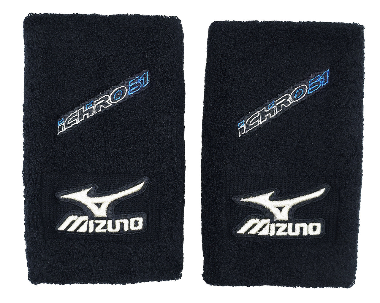Ichiro Suzuki Unsigned Game Used Black & Blue Mizuno Wristbands (Pair) Seattle Mariners IS HOLO Stock #239812