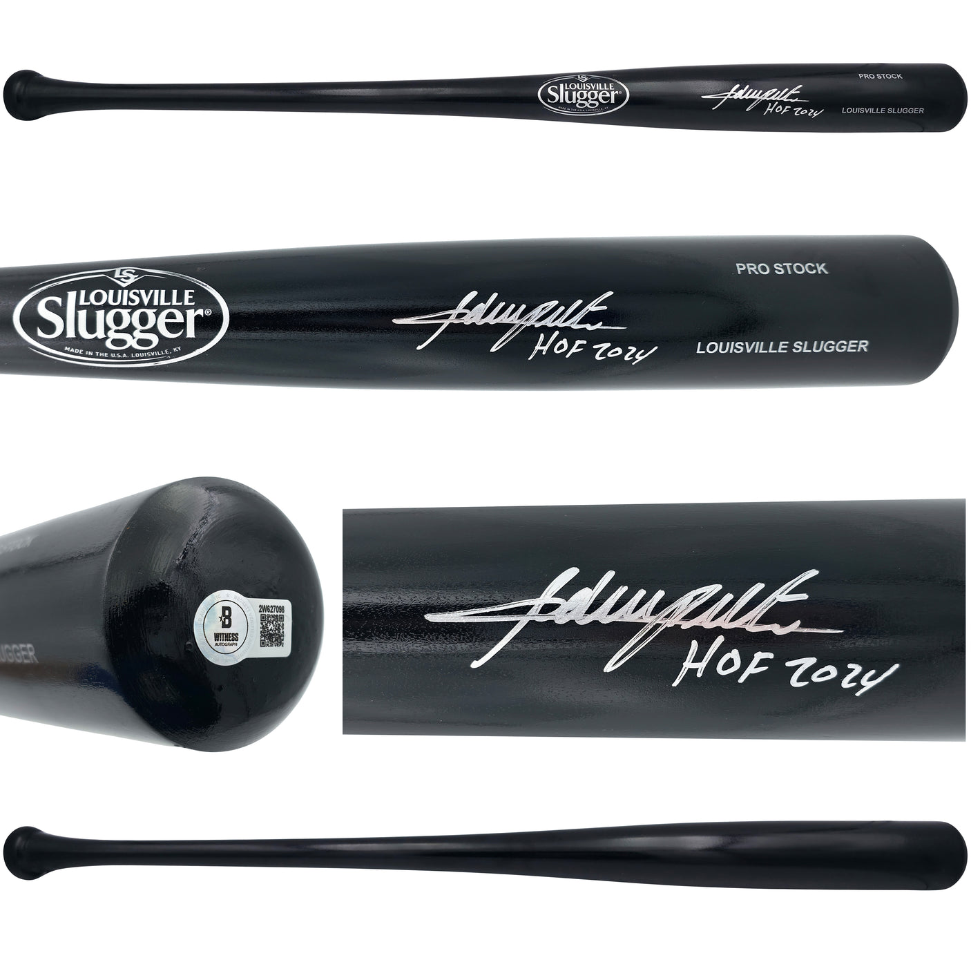 Adrian Beltre Autographed Black Louisville Slugger Pro Stock Baseball Bat Texas Rangers "HOF 2024" Beckett BAS Witness Stock #239820