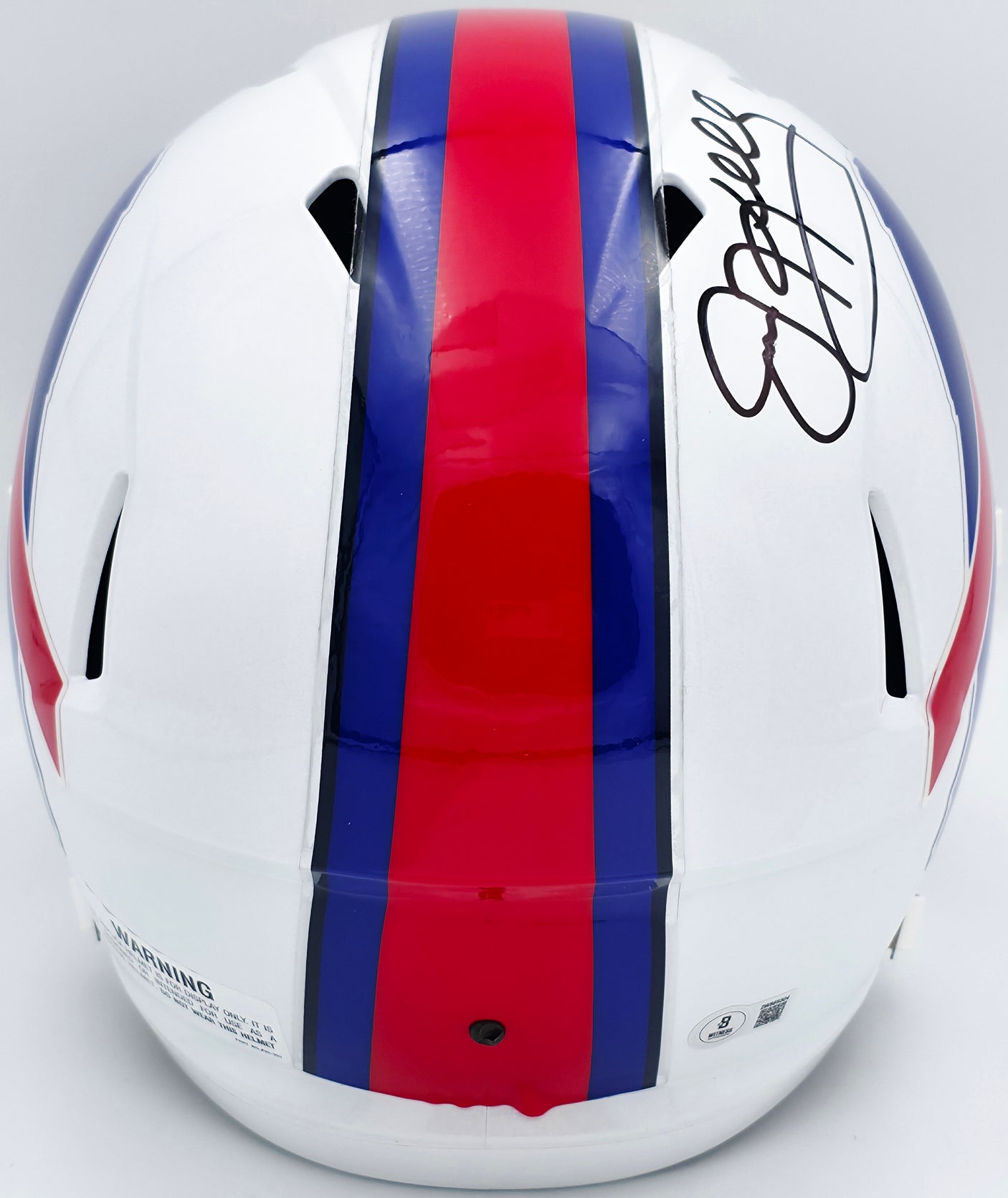 Jim Kelly Autographed Buffalo Bills 2011-20 Throwback White Full Size Replica Helmet Beckett BAS Witness Stock #241389