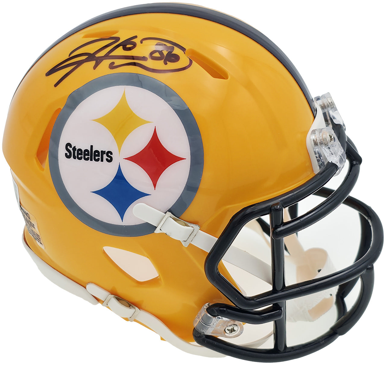 Hines Ward Autographed Pittsburgh Steelers Throwback Gold Speed Mini Helmet Beckett BAS Witness Stock #241387