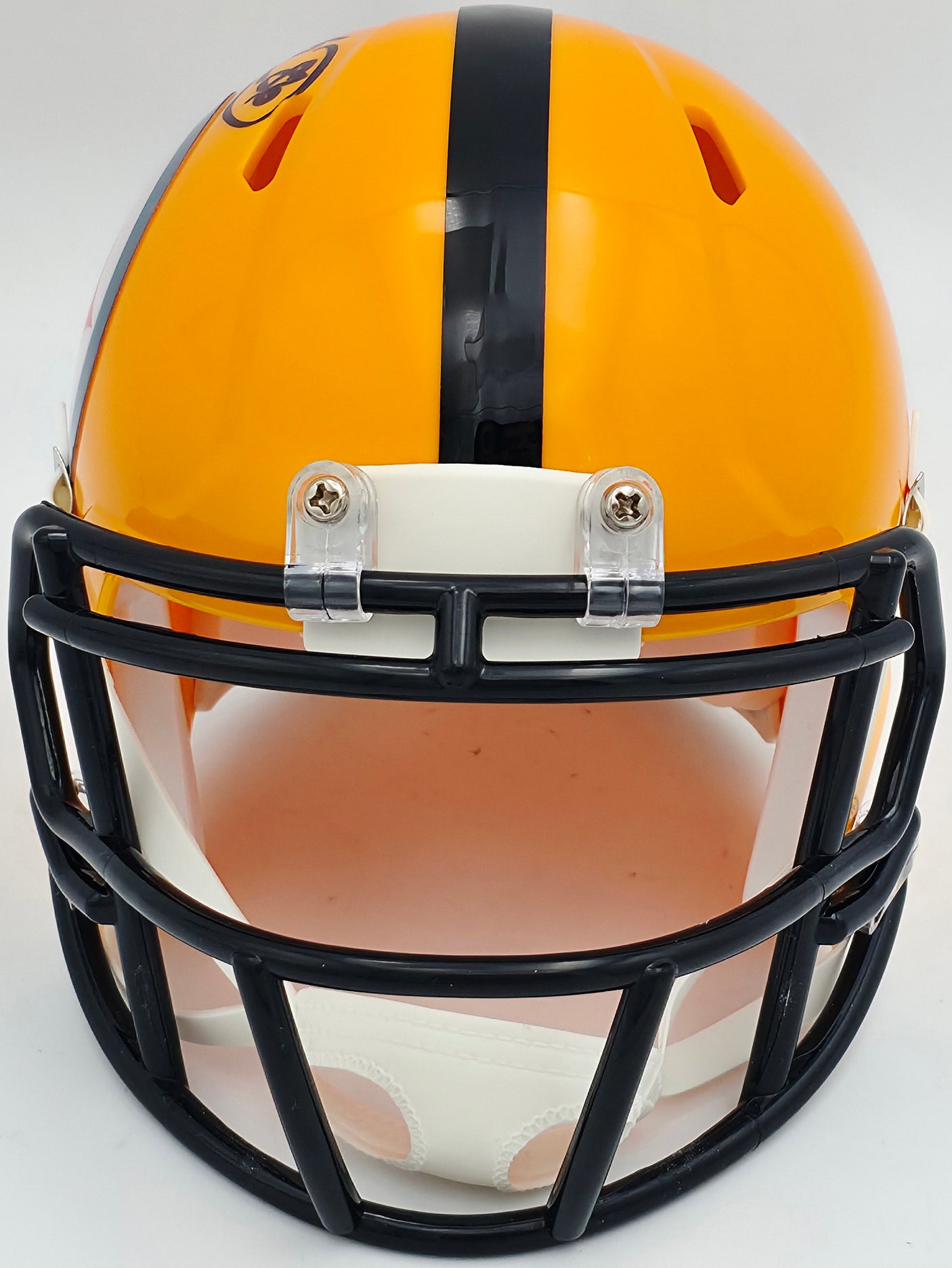 Hines Ward Autographed Pittsburgh Steelers Throwback Gold Speed Mini Helmet Beckett BAS Witness Stock #241387