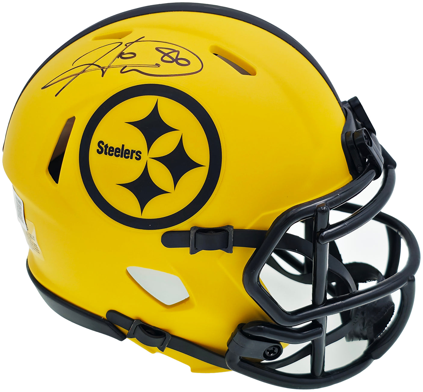 Hines Ward Autographed Pittsburgh Steelers Gold Rave Speed Mini Helmet Beckett BAS Witness Stock #241388