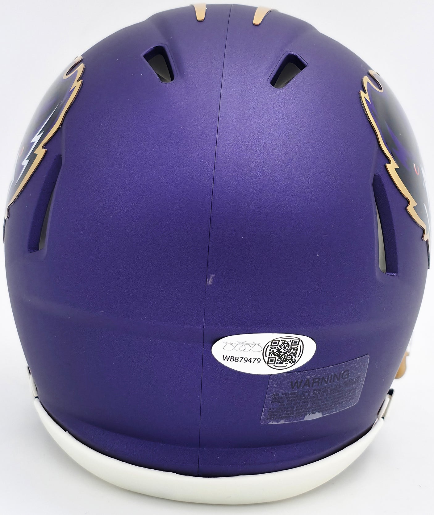 Terrell Suggs Autographed Baltimore Ravens 2024 Alt Purple Speed Mini Helmet JSA QR Stock #241394