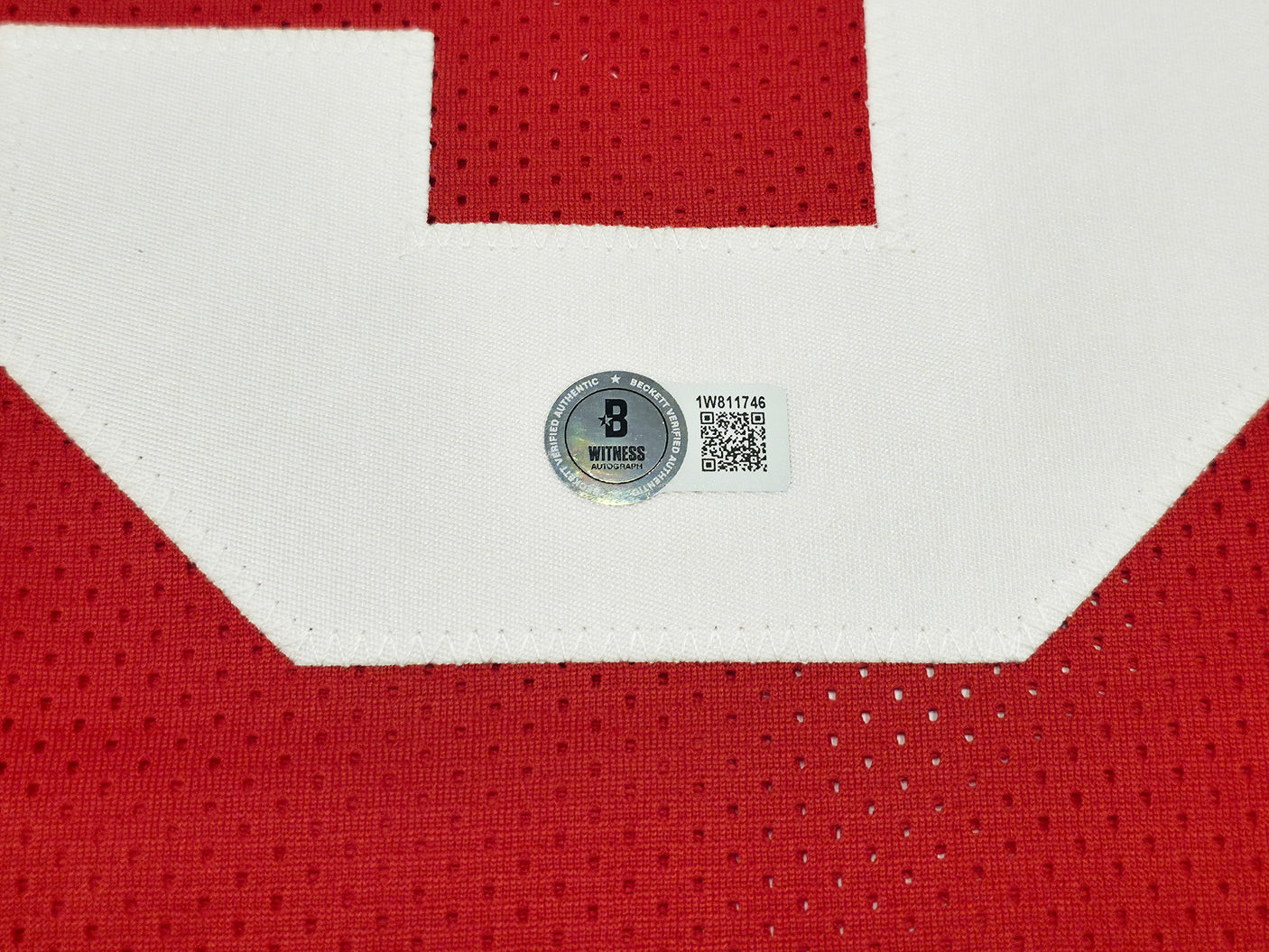 San Francisco 49ers Nick Bosa Autographed Red Jersey Beckett BAS Witness Stock #239850