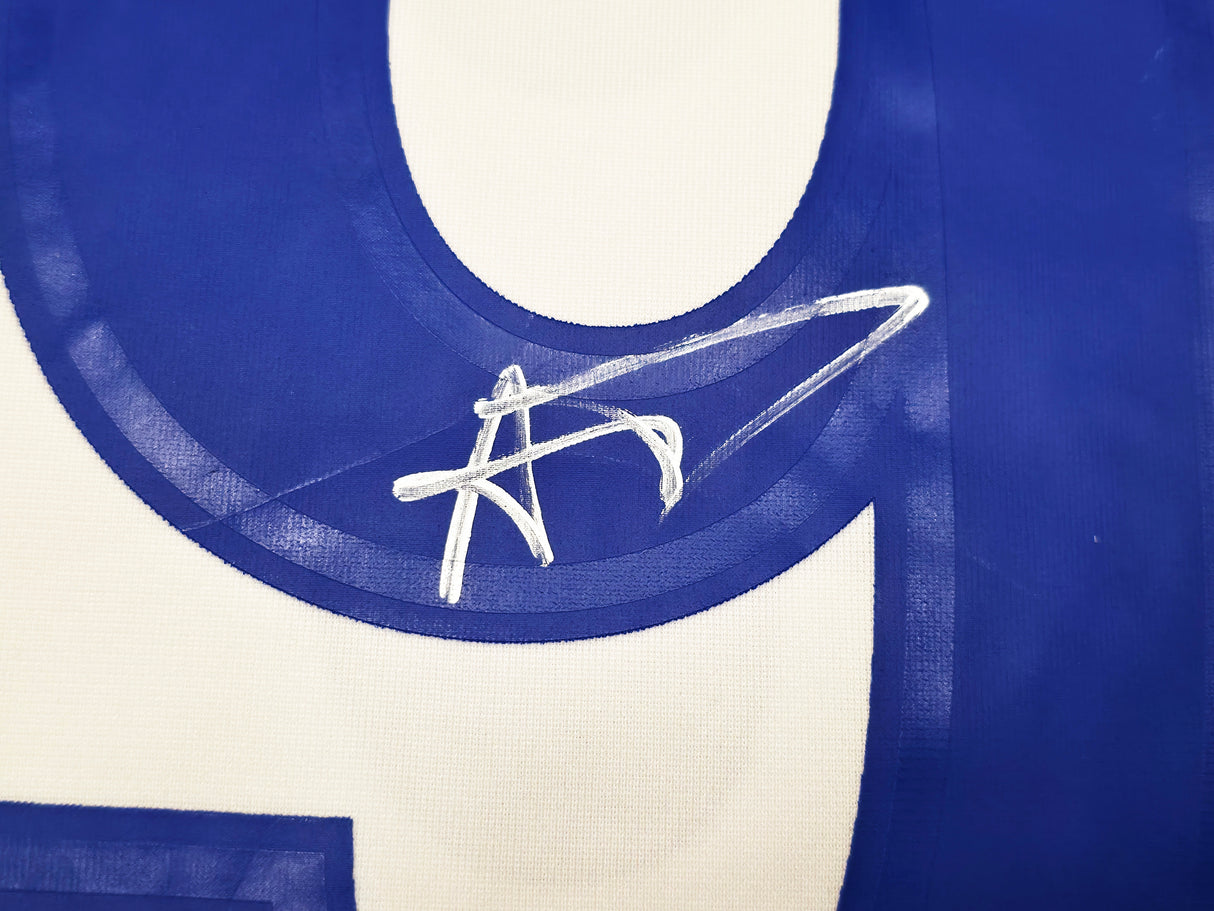 Los Angeles Rams Aaron Donald Autographed White Nike On Field Jersey Size L Beckett BAS Witness Stock #241358
