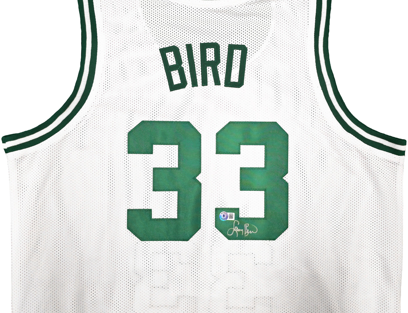 Boston Celtics Larry Bird Autographed White Jersey Beckett BAS Witness Stock #239864