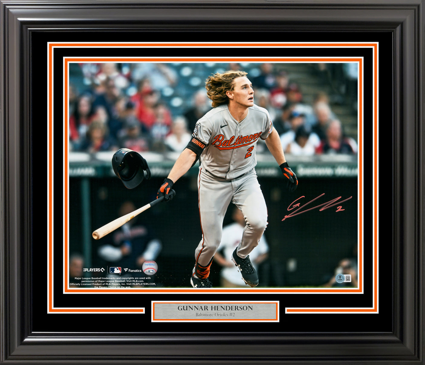 Gunnar Henderson Autographed Framed 16x20 Photo Baltimore Orioles Beckett BAS Witness Stock #241402