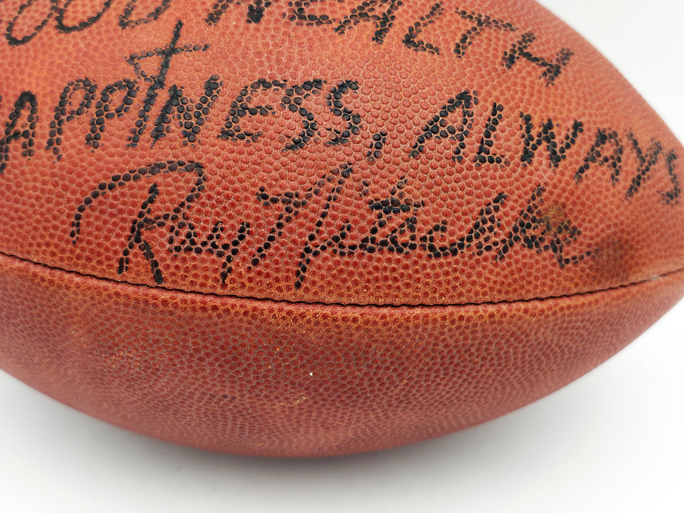 Ray Nitschke Autographed Official NFL Wilson Leather Game Football Green Bay Packers "To Chris" Beckett BAS QR #BR88762