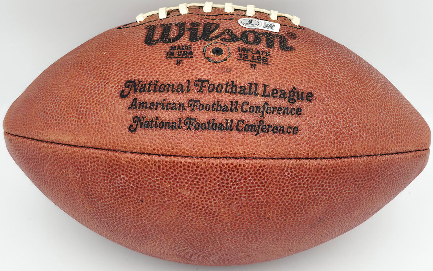 Ray Nitschke Autographed Official NFL Wilson Leather Game Football Green Bay Packers "To Chris" Beckett BAS QR #BR88762
