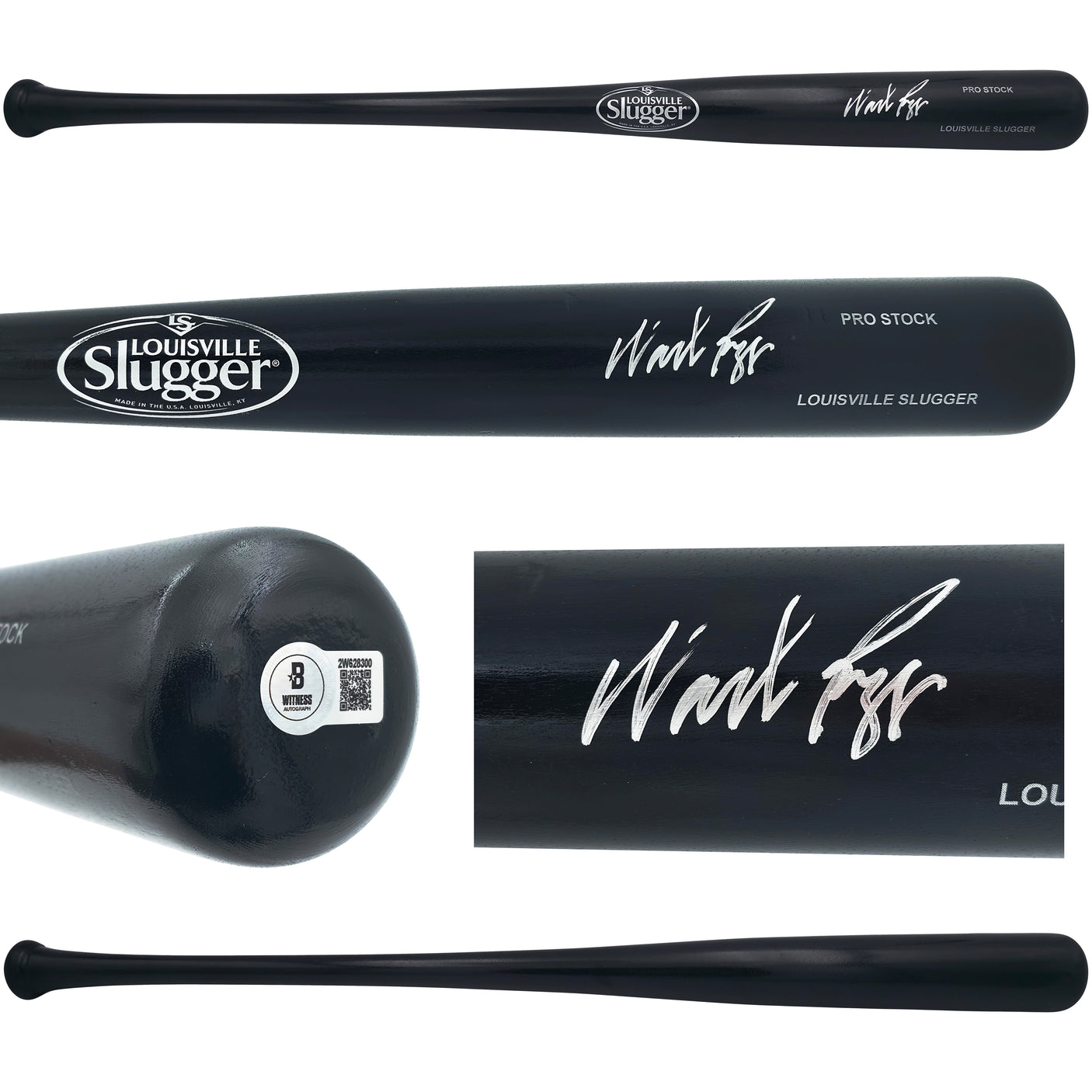 Wade Boggs Autographed Black Louisville Slugger Pro Stock Baseball Bat Boston Red Sox Beckett BAS Witness Stock #241445