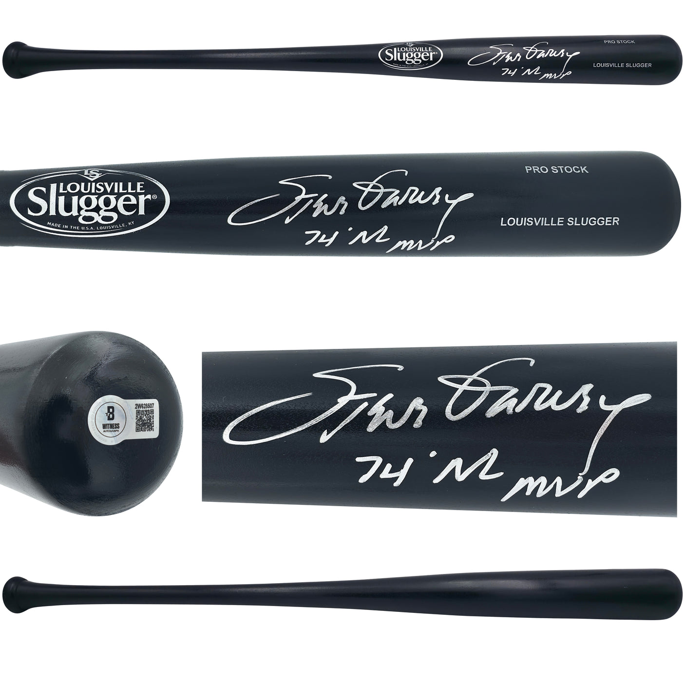 Steve Garvey Autographed Black Louisville Slugger Pro Stock Baseball Bat Los Angeles Dodgers "74 NL MVP" Beckett BAS Witness Stock #241443