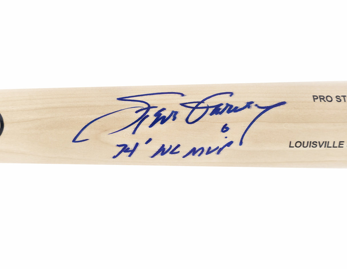 Steve Garvey Autographed Blonde Louisville Slugger Pro Stock Baseball Bat Los Angeles Dodgers "74 NL MVP" Beckett BAS Witness Stock #241444