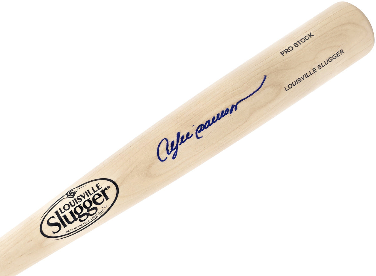 Andre Dawson Autographed Blonde Louisville Slugger Pro Stock Baseball Bat Montreal Expos Beckett BAS Witness Stock #241439