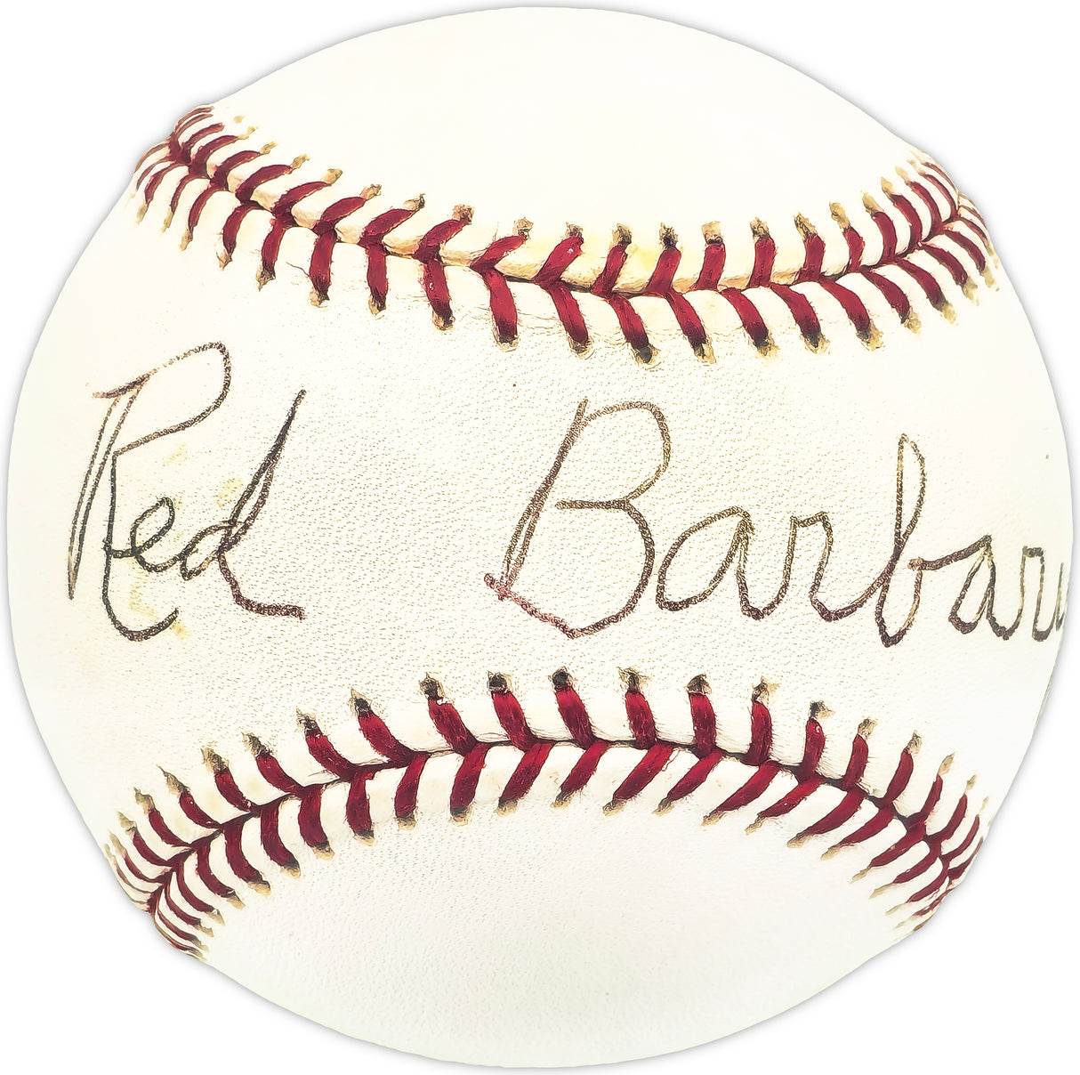 Red Barbary Autographed Official MLB Baseball Washington Senators Beckett BAS QR #BM25891
