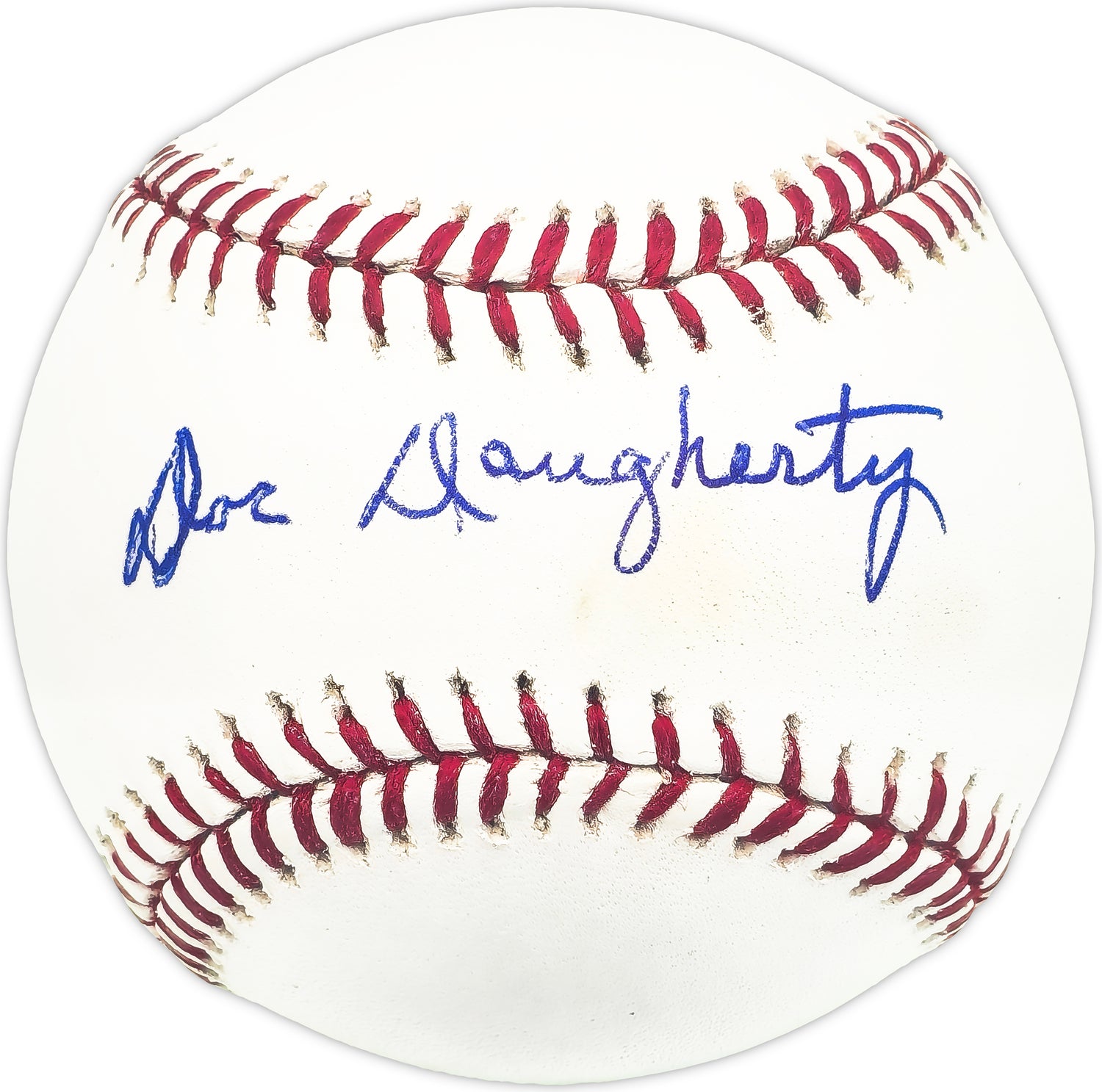 Hal Doc Daugherty Autographed Official MLB Baseball Detroit Tigers Beckett BAS QR #BM25909