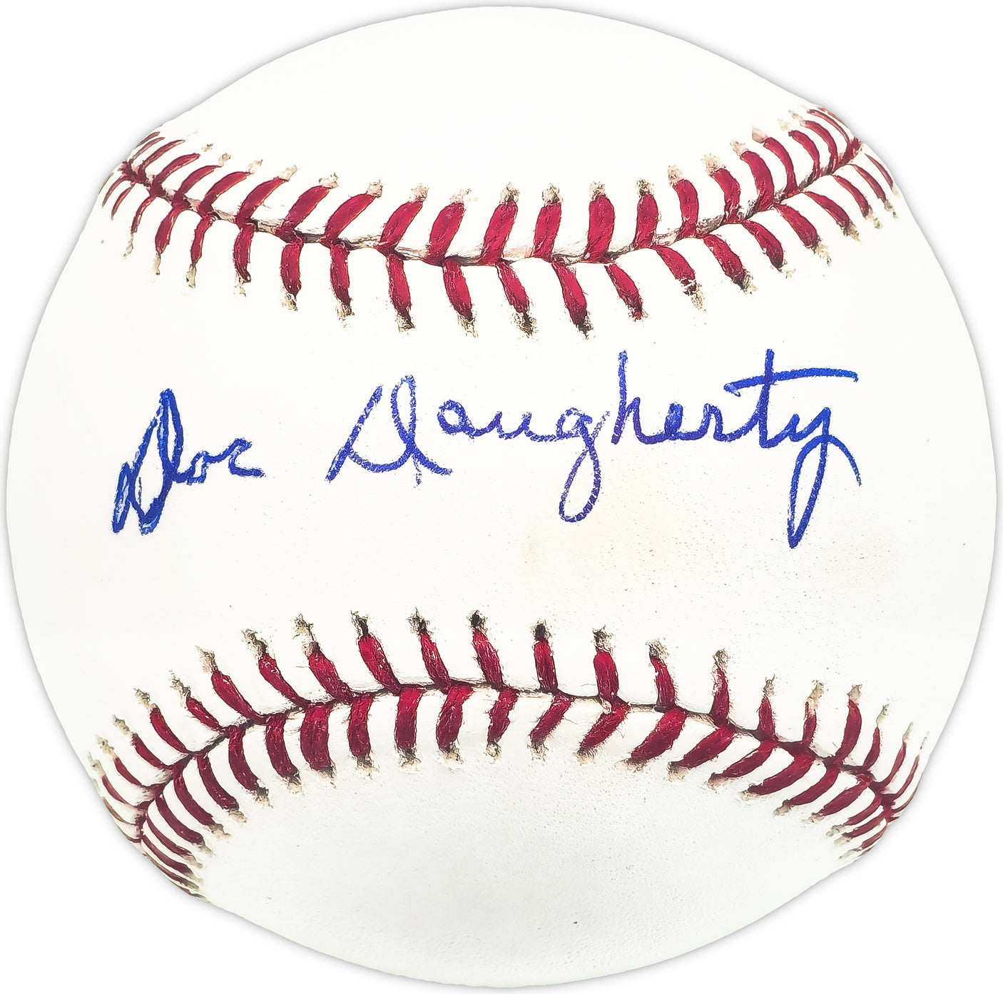 Hal Doc Daugherty Autographed Official MLB Baseball Detroit Tigers Beckett BAS QR #BM25909
