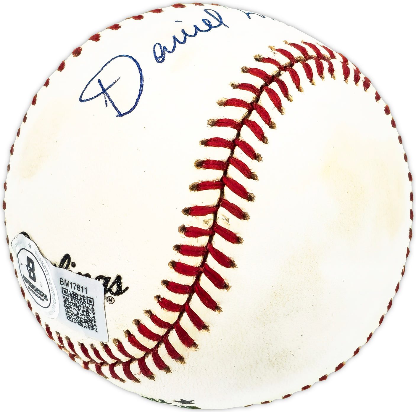 Daniel Danny Morejon Autographed Official NL Baseball Cincinnati Reds Beckett BAS QR #BM17811