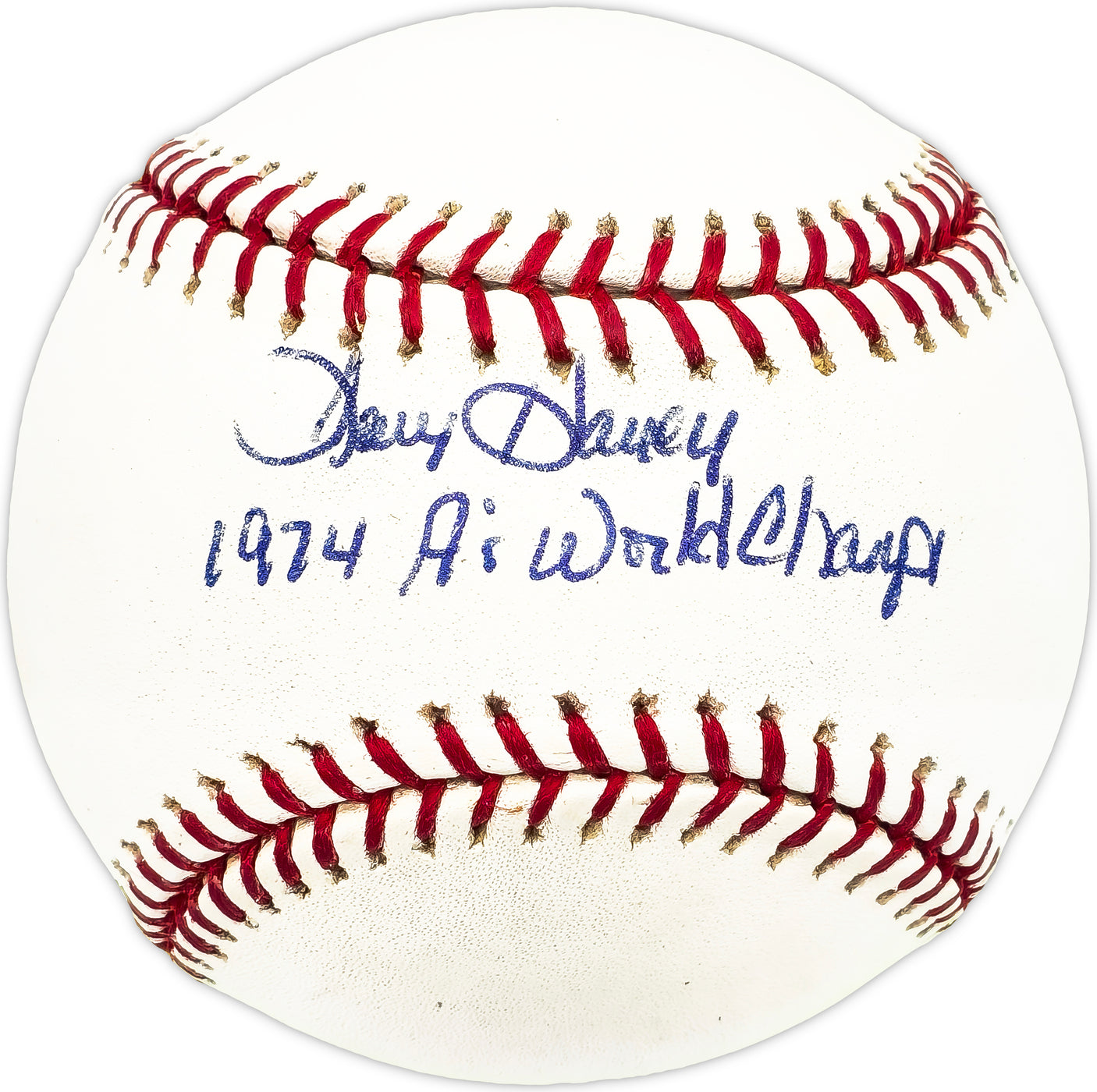 Larry Haney Autographed Official MLB Baseball Oakland A's "1974 A's World Champs" Beckett BAS QR #BM17824