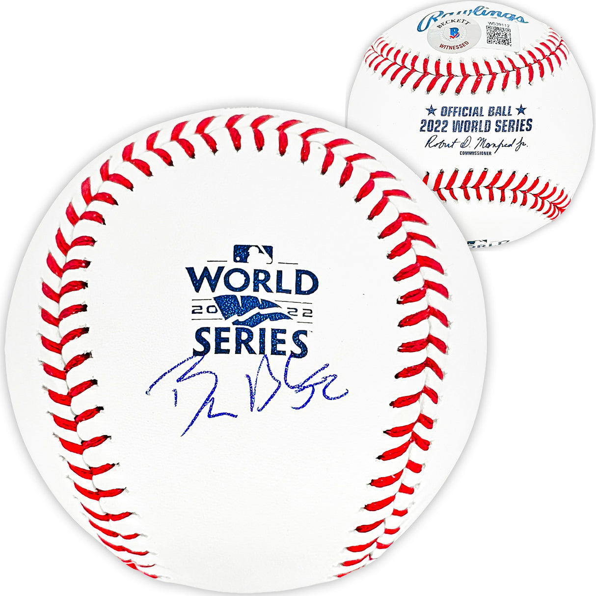 Bryan Abreu Autographed Official 2022 World Series MLB Baseball Houston Astros Beckett BAS Witness Stock #215410