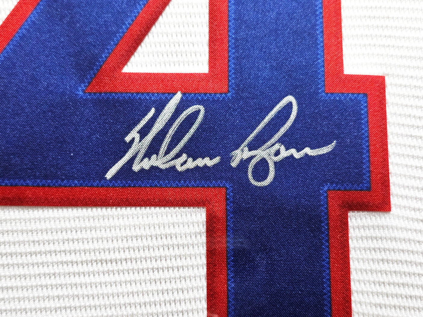 Texas Rangers Nolan Ryan Autographed Framed White Nike Cooperstown Authentic Collection Jersey Beckett BAS QR Stock #214098