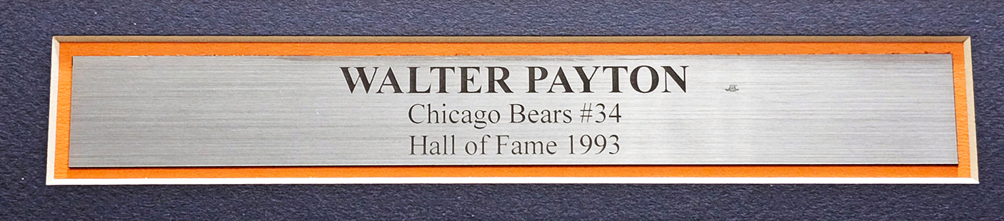 Walter Payton Autographed Framed Pro Football Hall of Fame White T-Shirt Chicago Bears "34" JSA #CC88896