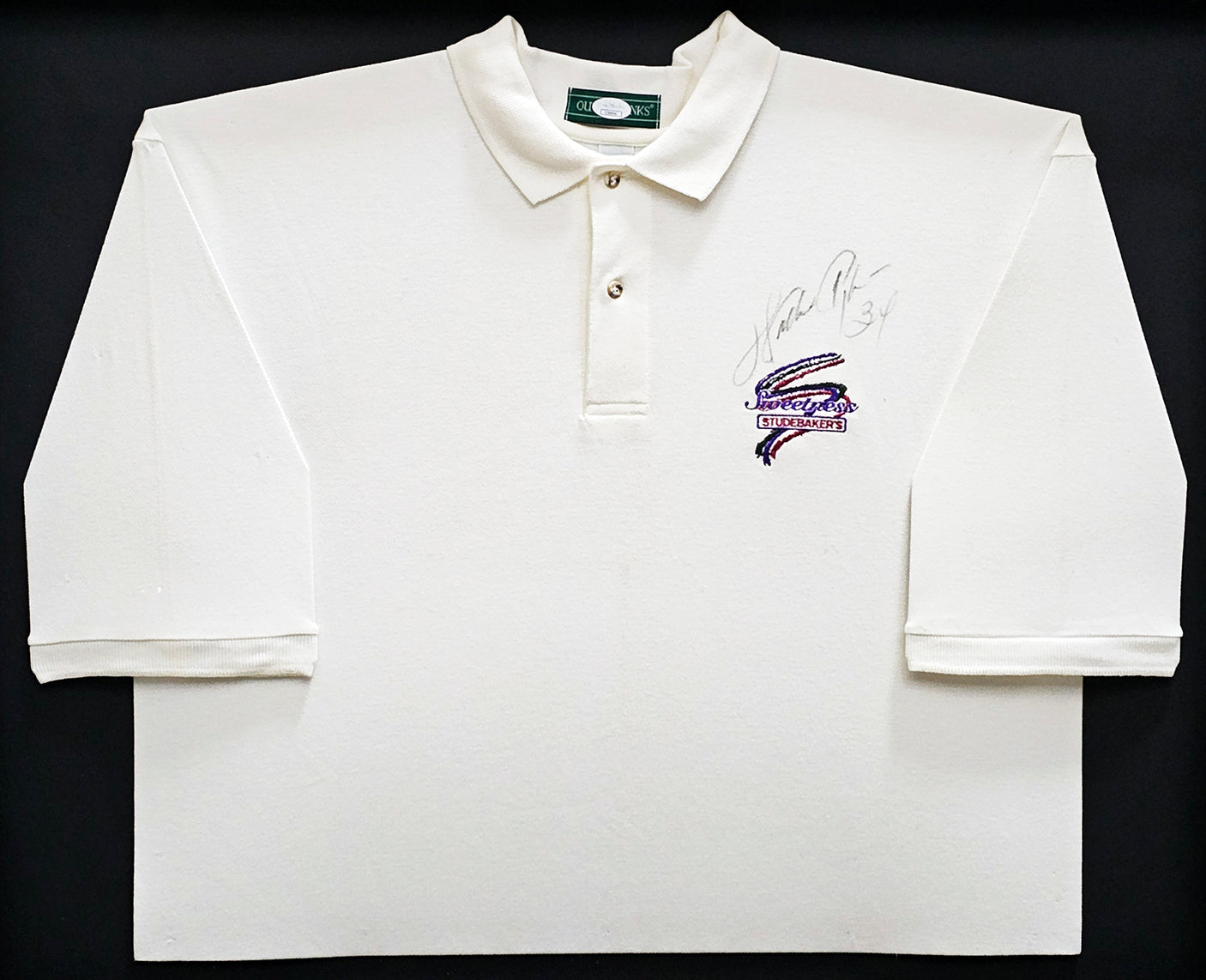 Walter Payton Autographed Framed Outer Banks Sweetness White Polo Chicago Bears JSA #C88894