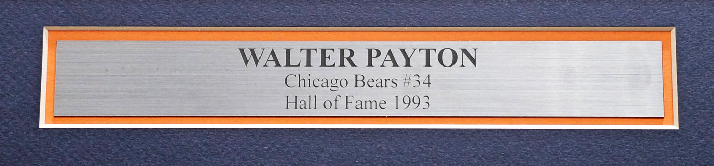 Walter Payton Autographed Framed White T-Shirt Chicago Bears "34" JSA #CC88893