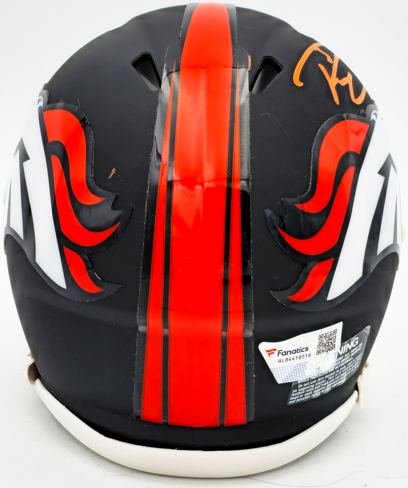 Russell Wilson Autographed Denver Broncos Flat Matte Black Speed Mini Helmet Fanatics Holo Stock #227949