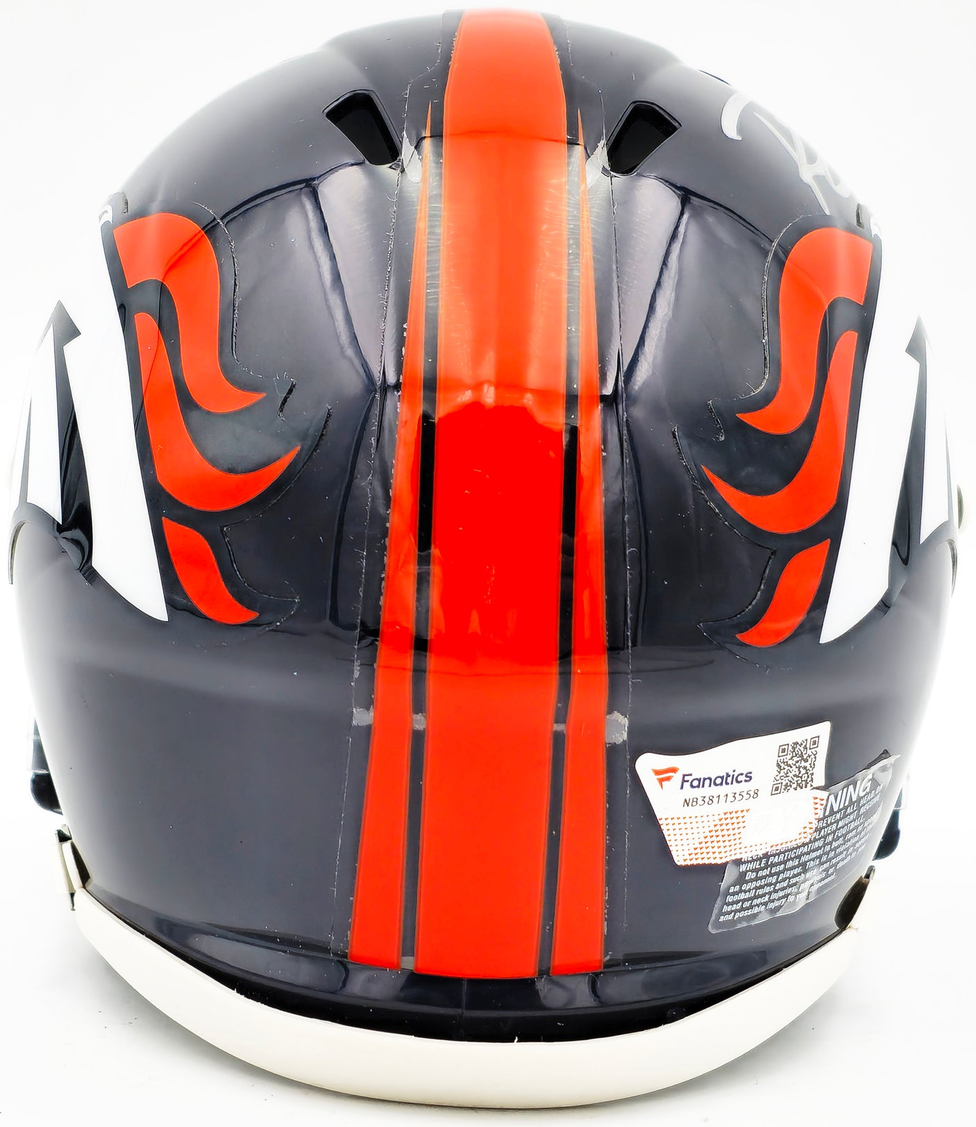 Russell Wilson Autographed Denver Broncos Blue Speed Mini Helmet Fanatics Holo Stock #227950