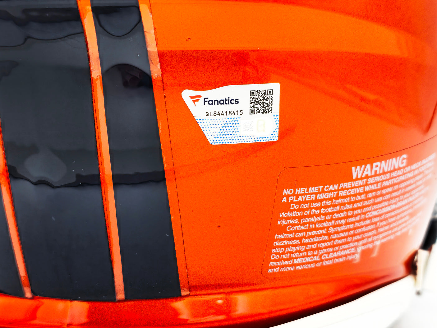Russell Wilson Autographed Denver Broncos Flash Orange Full Size Authentic Speed Helmet Fanatics Holo Stock #227928