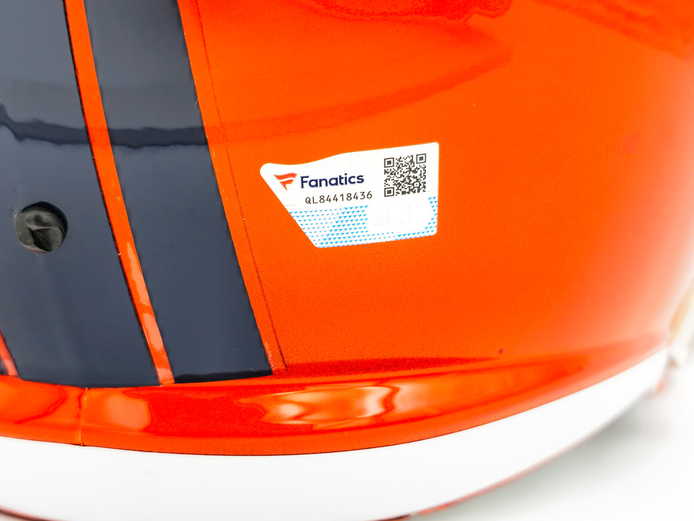 Russell Wilson Autographed Denver Broncos Flash Orange Full Size Replica Speed Helmet Fanatics Holo Stock #227938