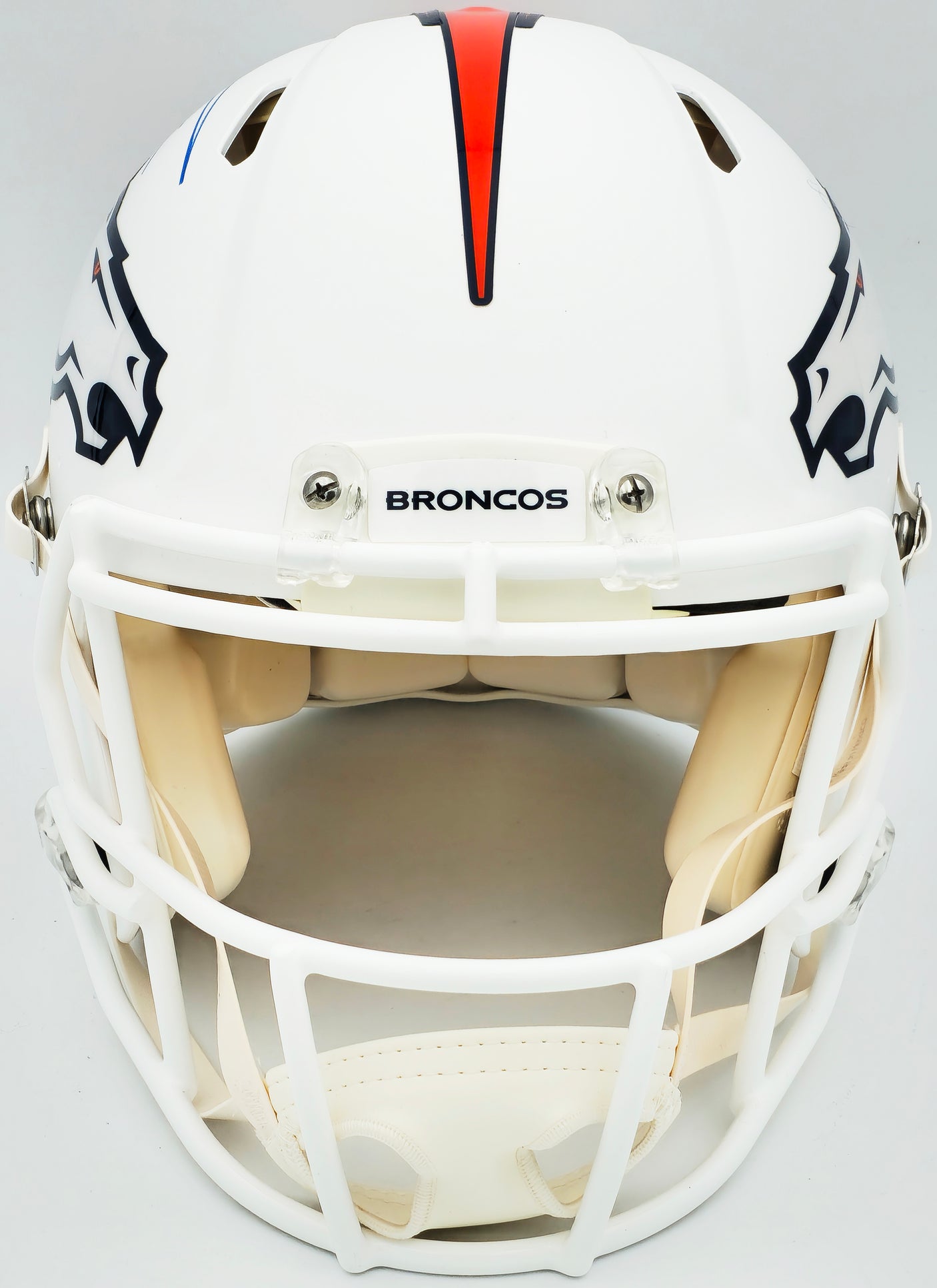 Russell Wilson Autographed Denver Broncos Flat Matte White Full Size Authentic Speed Helmet Fanatics Holo Stock #227935
