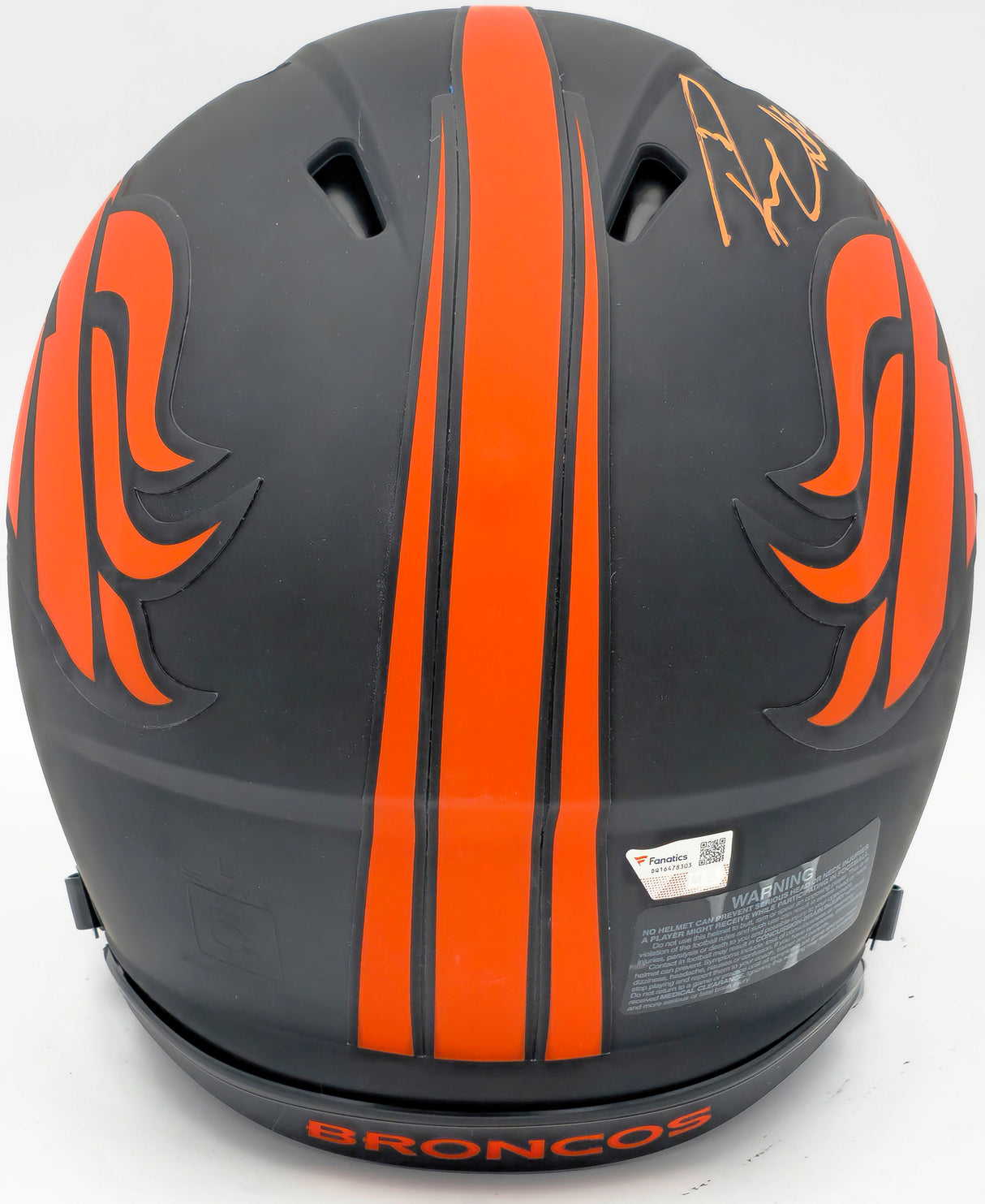 Russell Wilson Autographed Denver Broncos Eclipse Black Full Size Authentic Speed Helmet "Lets Ride" Fanatics Holo Stock #227930