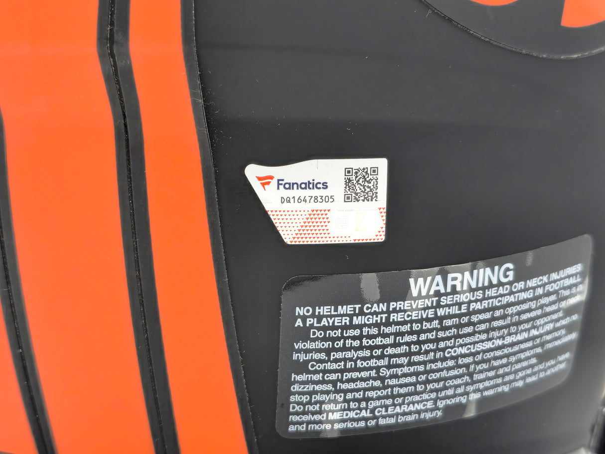 Russell Wilson Autographed Denver Broncos Eclipse Black Full Size Authentic Speed Helmet Fanatics Holo Stock #227932