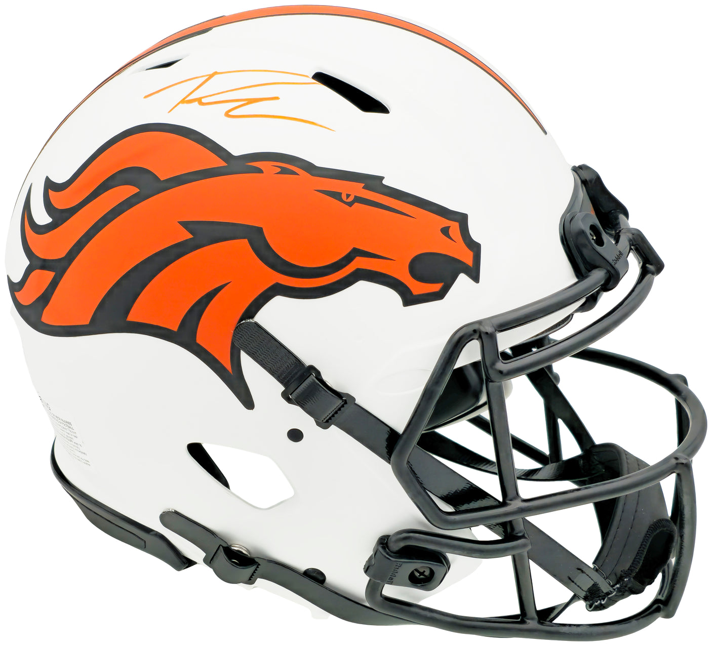 Russell Wilson Autographed Denver Broncos Lunar Eclipse White Full Size Authentic Speed Helmet Fanatics Holo Stock #227936