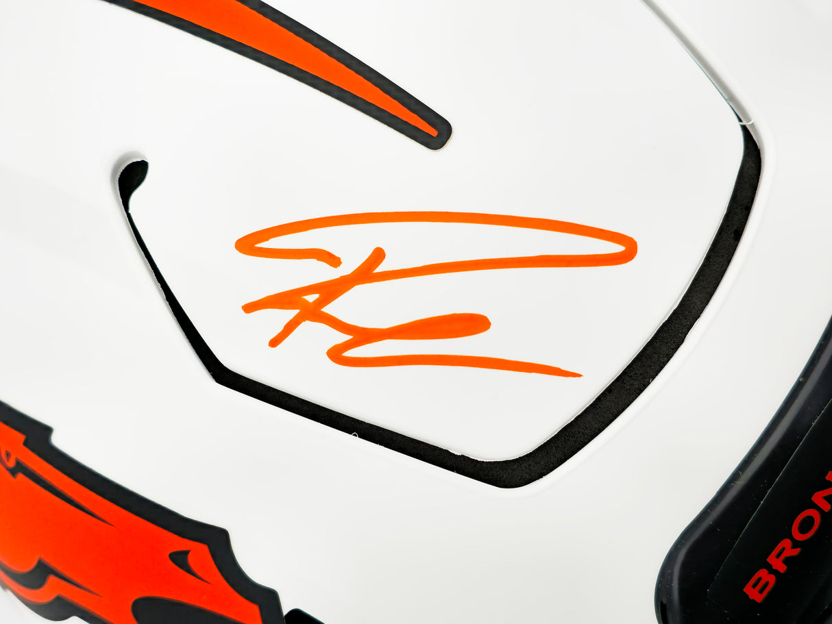 Russell Wilson Autographed Denver Broncos Lunar Eclipse White Full Size Authentic Hyper Speed Flex Helmet Fanatics Holo Stock #227934
