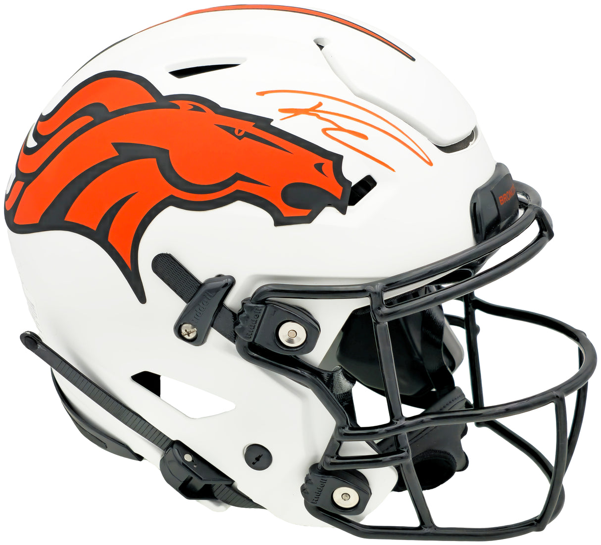 Russell Wilson Autographed Denver Broncos Lunar Eclipse White Full Size Authentic Hyper Speed Flex Helmet Fanatics Holo Stock #227933