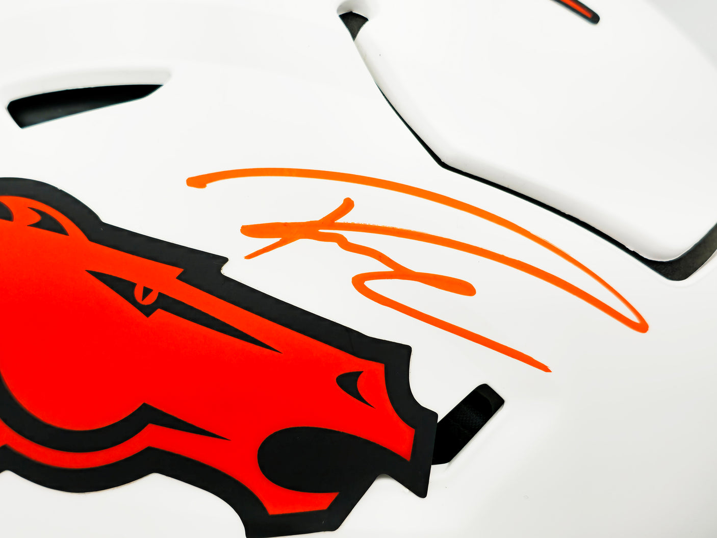 Russell Wilson Autographed Denver Broncos Lunar Eclipse White Full Size Authentic Hyper Speed Flex Helmet Fanatics Holo Stock #227933