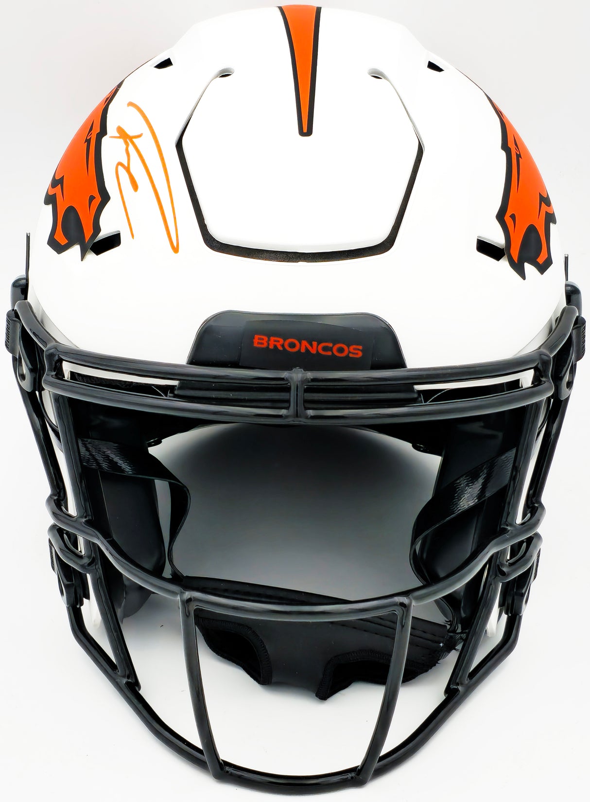 Russell Wilson Autographed Denver Broncos Lunar Eclipse White Full Size Authentic Hyper Speed Flex Helmet Fanatics Holo Stock #227933