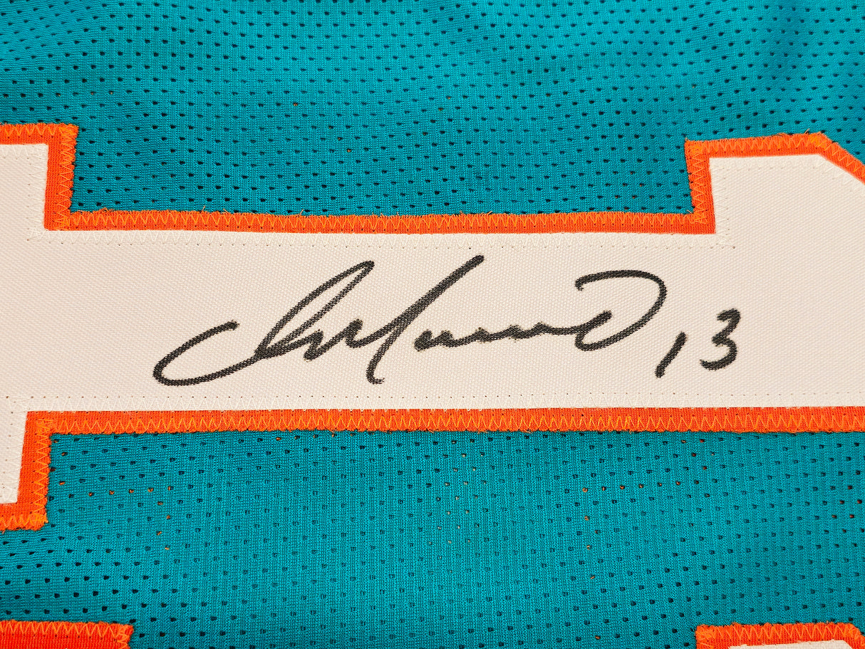 Miami Dolphins Dan Marino Autographed Framed Teal Jersey Beckett BAS QR Stock #265447