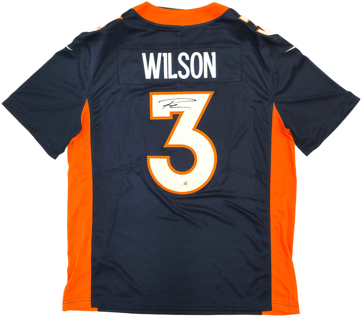 Denver Broncos Russell Wilson Autographed Blue Nike Limited Jersey Size L Fanatics Holo Stock #227956
