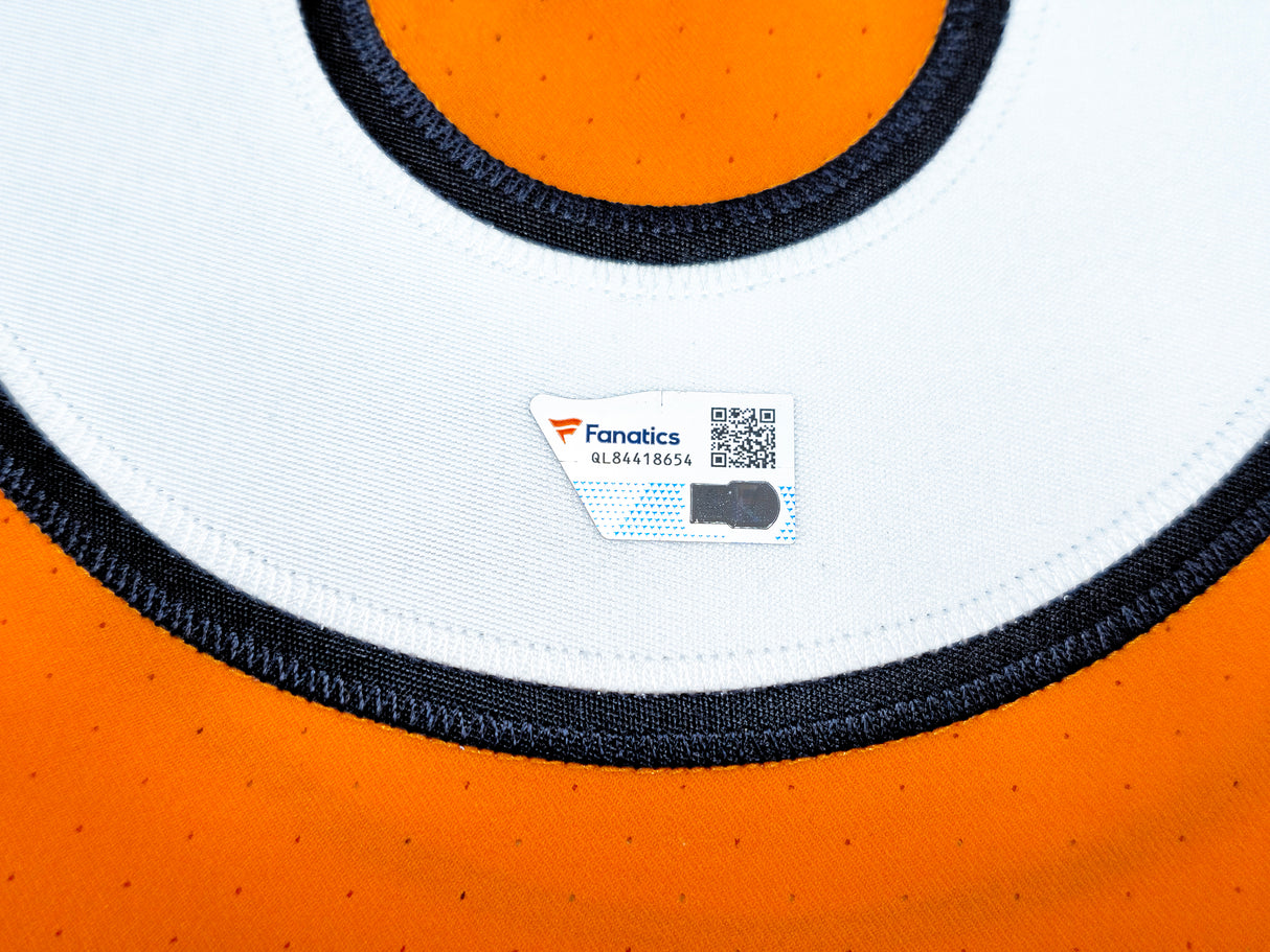 Denver Broncos Russell Wilson Autographed Orange Nike Elite Jersey Size 48 Fanatics Holo Stock #227955